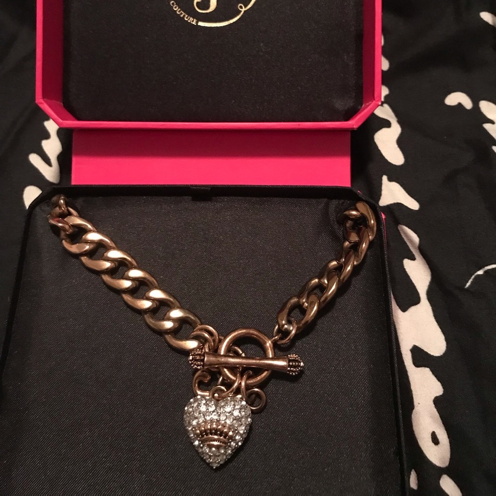 Juicy Couture Pave Heart Logo Starter Neclace